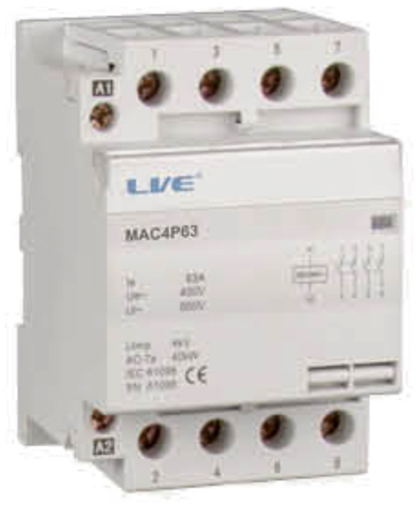 Liveelec MAC4P25 Contc 4P 4NO 25A 16kW