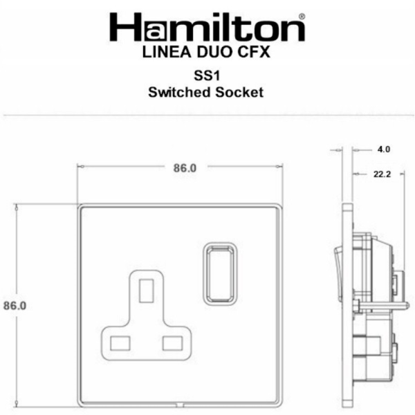 Hamln LDSS1PB-SSB Switched Socket 1G 13A - Image 3