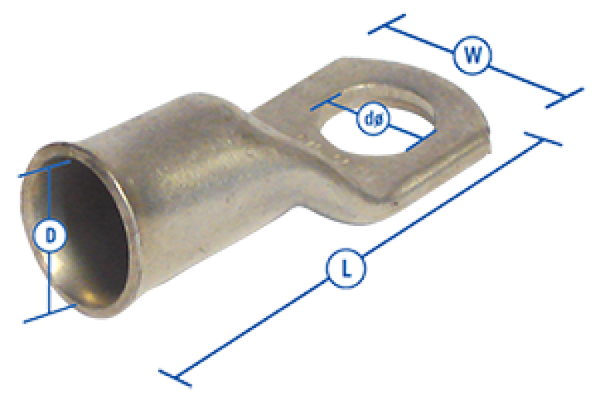 Termtech T10-6 Cu Tube Lug 10mm M6 - Image 2