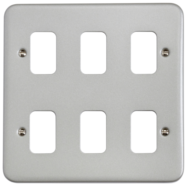 Deta G3325 Grid Plate 6Gang Metalclad