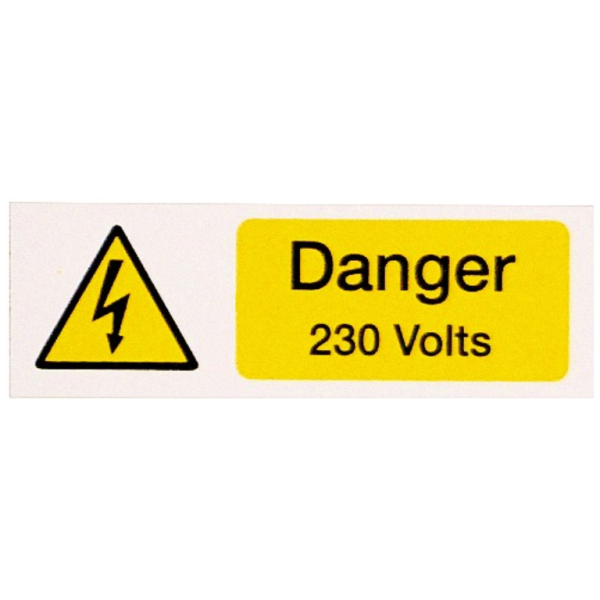 Ind Signs IS1805RP Danger 230V Label Pk5