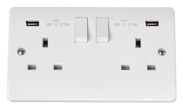 Click CMA780 Socket 2G Swd & USB 13A Whi