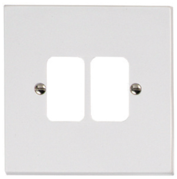 Deta G2602 Grid Plate 2Gang White