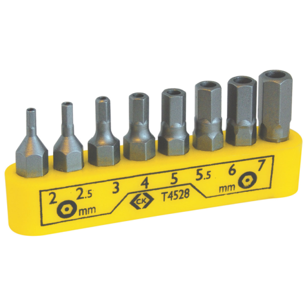 CK T4528 Screwdriver Bits(8)&Clip2-7mm