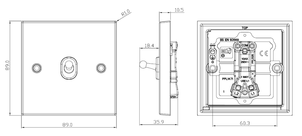K/Bridge CSTOG1AB 1G Toggle Switch 10A - Image 2