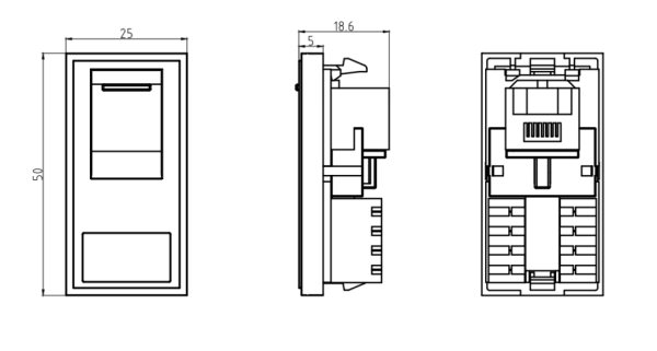 K/Bridge NETCAT5BK O/Let UTP Cat5e RJ45 - Image 2