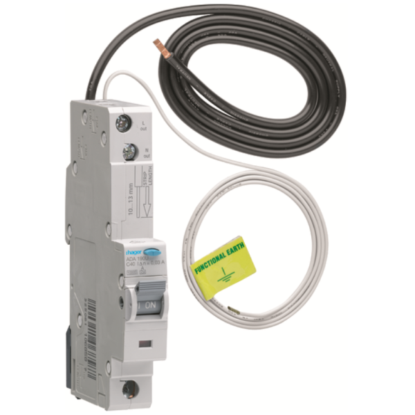 Hager ADA190U RCBO SP A C 40A 30mA 10kA