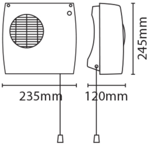 Eterna DFH2KW Downflow Heater 2kW Whi - Image 2