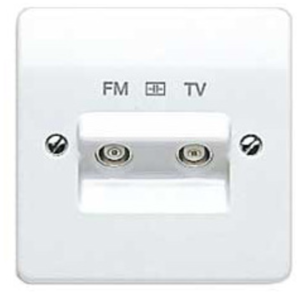 MK K3522WHI Socket TV/FM Twin Diplexer