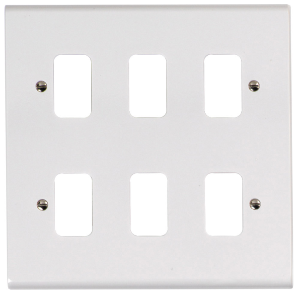 Deta G3305 Grid Plate 6Gang White