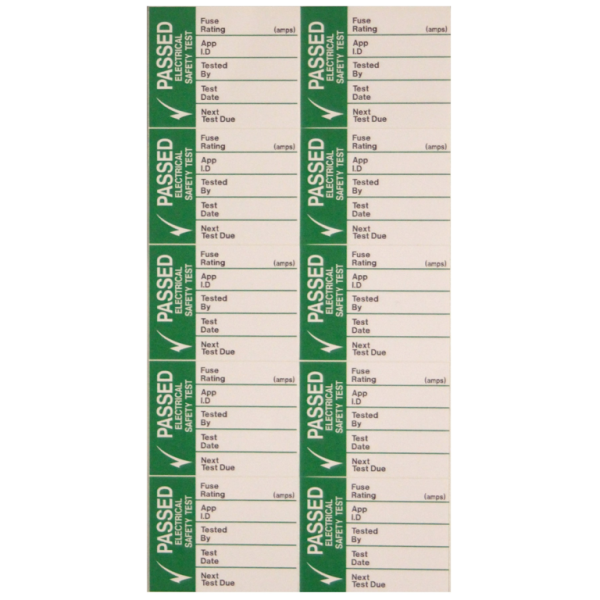 Ind Signs IS2650SA Pass Test Label Pk=50