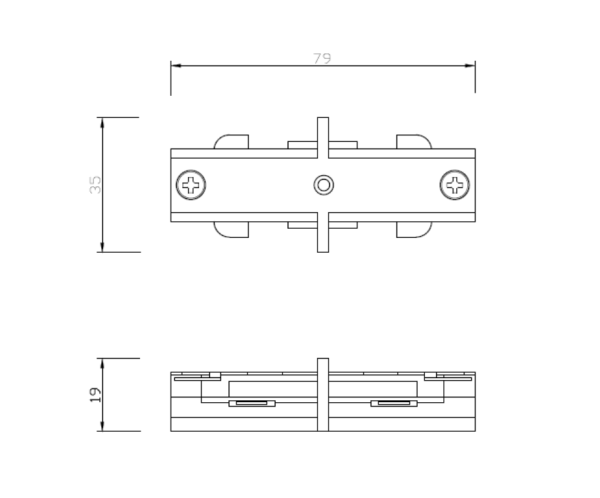 K/Bridge TRKLC1W In-Line Track Conn SNic - Image 2